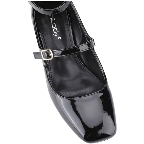 Women's Gladiator Knee High Strappy Block Heel Sandals Pumps Multi-Buckle Chunky Low Black Heel Galditor Pumps Shoes4