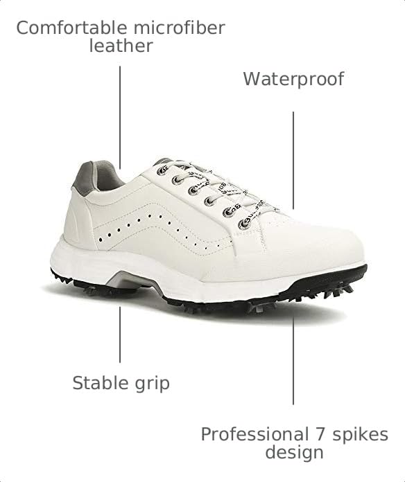 Image of THESTRON 2021 Men Golf Shoes Professional Spikes Golf Sport Sneakers Waterproof Mens Trainers Golfing