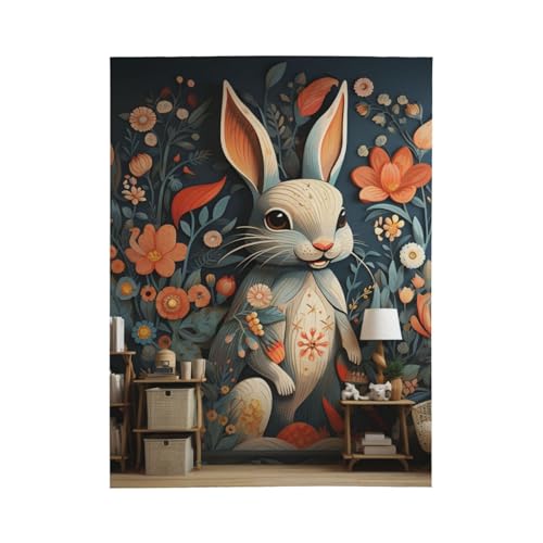 Couverture polaire flanelle légère lapin contre le froid sur le lit - 3
