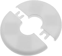 Vista 3 de Paquete de 2 placas redondas de escudo de brida dividida de pared ABS para accesorios de decoración de grifos de tubería de 0.86 "/ 22 mm