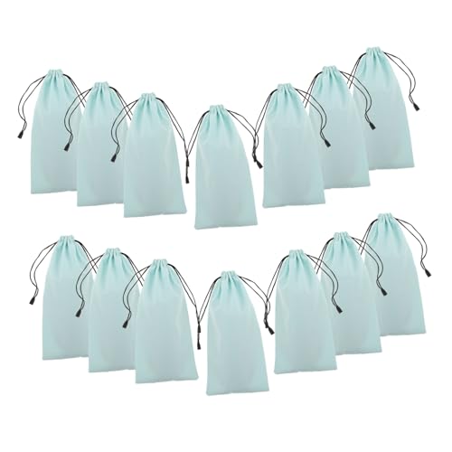DECOMELODY 16 Pezzi Borse Porta Occhiali da Neve con Coulisse Sacchetti Morbidi Protettivi per Occhiali da Sole Blu Chiaro
