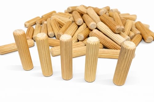 Tech Team #00792 Fluted Birch Wood Dowel Pins 3/8” x 1-1/2” – 175-Piece Joinery Set for Furniture Assembly, Cabinetry, Shelves, Tables, Chairs & Woodworking Projects