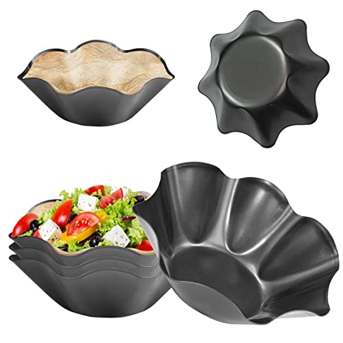 DSVENROLY große Taco-Salatschüssel, 21,6 cm, antihaftbeschichtet, mit Silikonhandschuhen, Backpinsel, Karbonstahl, geriffelte Tortilla-Muschel, Backformen für die Küche, 6 Stück Cover