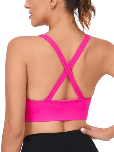 Image of RUNNING GIRL Sports Bras for Women,Seamless Strappy Sports Bra High Support Crisscross Back with Removable Pads