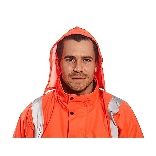 Portwest RT32 Hi-Vis Winter Bomber Jacket Waterproof Cold Protection EN342 Certified Reflective Tape Texpel Eco Fabric Multiple Pockets Detachable Hood, Orange, L - Image 2