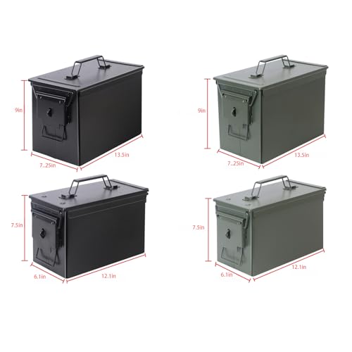 RCJUMPANT Fireproof & Waterproof Metal Storage Box - Perfect for Ammo, Lithium Batteries & RC Car Batteries (Green-13×7.25
