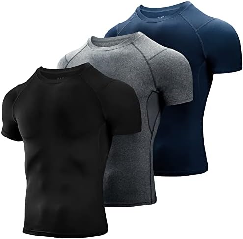 Niksa 1 paquete o 3 paquetes de camisetas de compresión para homb...