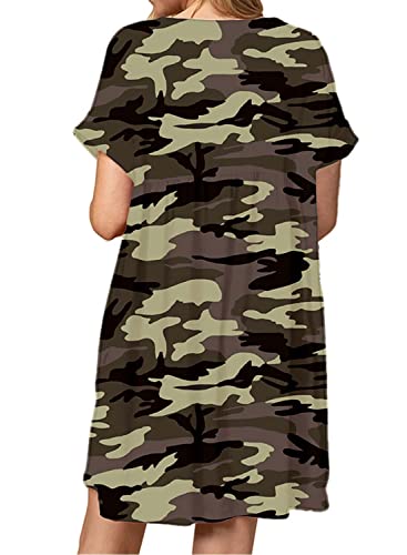 Image of Jayscreate Women's Baby Doll Dress Summer Casual Tunic Pleated Flowy Swing Short Sleeve Black V Neck Mini Dress