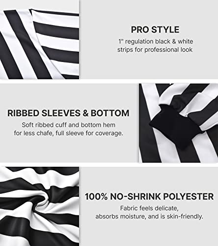 ChinFun Women\'s Referee Shirt Costume Basketball Football Hockey Soccer Ref Jersey Umpire Uniforms Size L