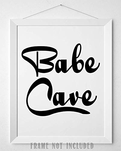 Babe Cave Poster - Great Girl Room Decor, Dorm Room Essentials, Preppy Room Minimalist Decoration, Teen Room She Shed Sign Gift, 11x14 Unframed Typography Art Print Poster, Black and White - Image 10