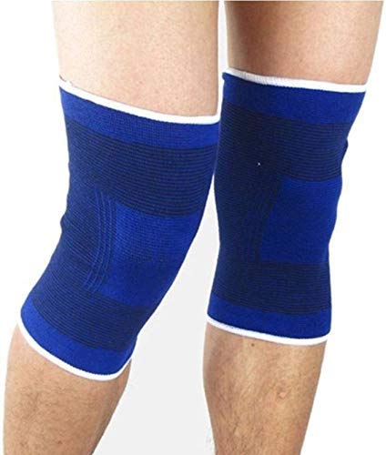Snowpearl 1Pair Elasticated Knee Blue Knee Pads Knee Support Brace Leg Arthritis Injury Gym Elasticated Bandage Support
