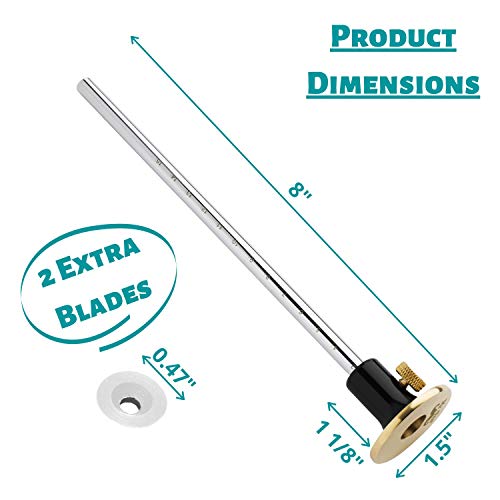 image for Mr. Pen Wheel Marking Gauge, 2 Extra Blades, Laser Engraved Graduation