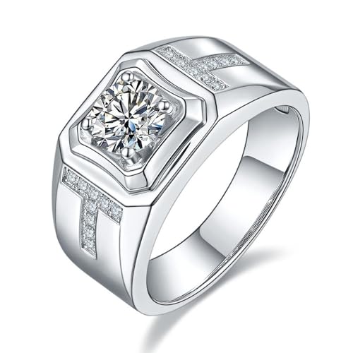 Alliance moissanite homme S925 en argent certifié éclat VVS1 couleur D