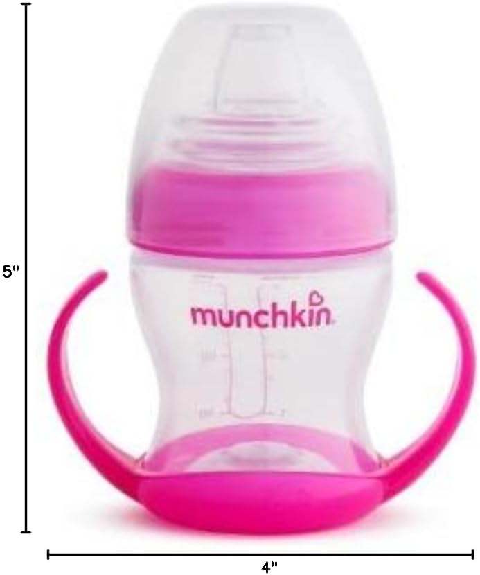 Munchkin Click Lock 7 Ounce Weighted Flexi-Straw Cup (2 Count, Pink/Pink)