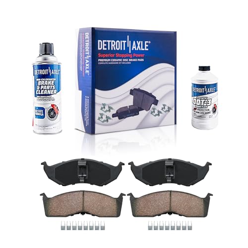Image of Detroit Axle - Front Brake Pads for Dodge SX 2.0 Chrysler Intrepid | Plymouth Neon, Ceramic Brake Pads w /Hardware Replacement