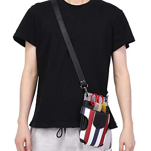Foto von Multifunktionale Haarspange Kamm Scherentasche, Friseur Werkzeug Aufbewahrungstasche mit Gürtel für Schere, Kämme, Haarspangen, Gießkannen