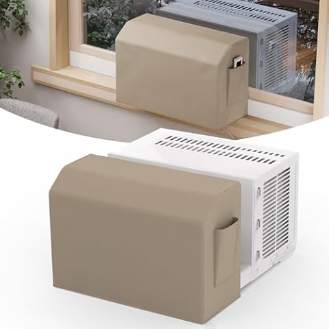 LBG Products Indoor Air Conditioner Covers for U-Shaped 8000/10000/12000 BTU Unit, All Side Covered,with Convenient Storage Side Bag,Window AC Cover for U AC Inside Unit,Block Cold Draft and Dust Cover