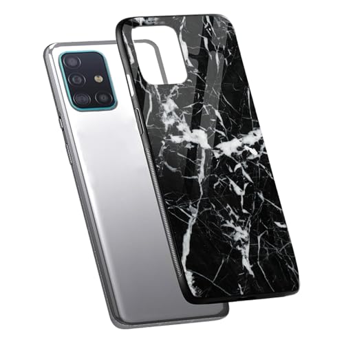 Image of COLORflow Back Cover Compatible with Samsung Galaxy A71 | Black Marble White | Shockproof TPU Bumper Cover with Camera Protection Back Cover Compatible with Samsung Galaxy A71