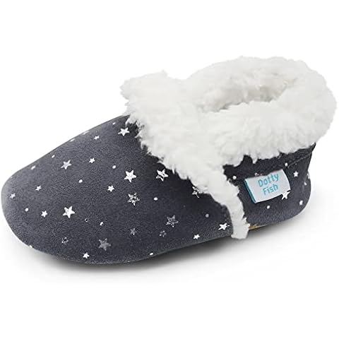 Dotty Fish Baby & Toddler Soft Suede Slippers Cover