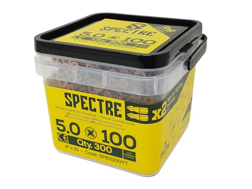 Spectre PZ Compatible Wood Screw CSK ZYP 5.0 x 100mm Tub 300