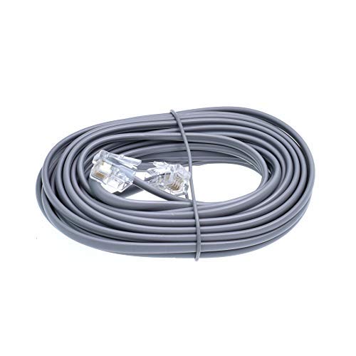 RJ11 6P4C Modular Telephone Extension Cable Phone Cord Line Wire Grey