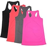 BollyQueena Women's Everyday Camisoles Tanks For Girls T-shirt 4 Packs M