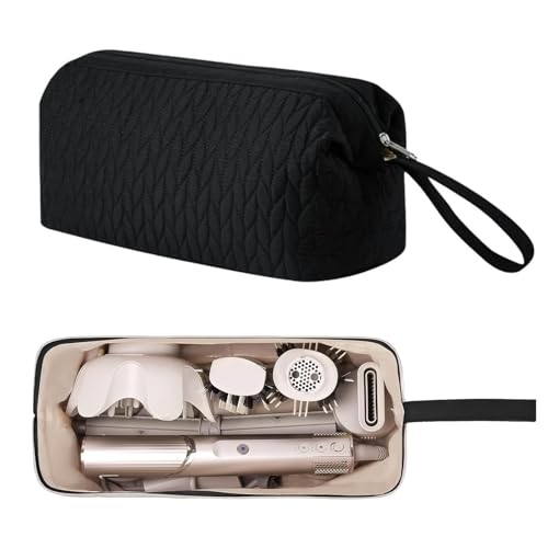 DSXVJHD Travel Storage Bag for Hair Dryer Airwrap Shark Flexstyle Travel Case Portable Hair Tools Storage Case for Hair Dryer Hair Curler Accessories Protection Organizer (Black)