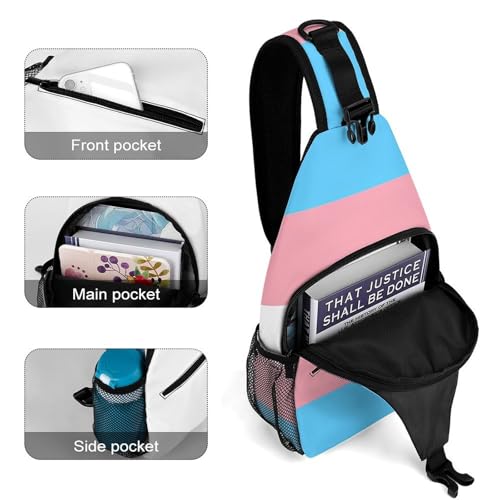 Fashion Chest Pack Travel Shoulder Bag, Transgender Pride Flag Small Cross Body Sling Bag For Women Men4