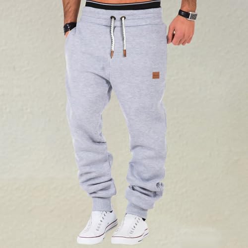 Baggy Sweatpants for Men Drawstring Waisted Tapered Joggers Casual Loose Fit Cuffed Leg Sweat Pants Streetwear with Pockets2