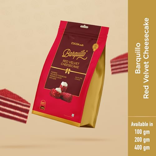 Image of Barquillo Premium Red Velvet Chocolate Pouch - 10 Pcs (200 gm) | Cheesecake Cream Filled Biscuit Roll imported | Dubai couverture taste | Festive Gift Pack Celebration specially for Festivals