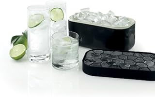 Lekue Ice Box Silicone Ice Cube Tray and Storage Box - Black