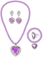 Vista 7 de Accesorios de disfraz para niñas, accesorios de disfraz de princesa Rapunzel para niñas, collar de corona de Rapunzel, pulsera, guantes, anillos