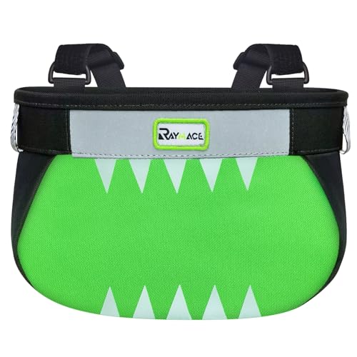 RAYMACE Kids Bike Basket Childrens Bike Basket Front Waterproof Bicycle Basket Handlebar Bag for Girls Boys Toddlers Bike or Scooter Accessories (Viridity)