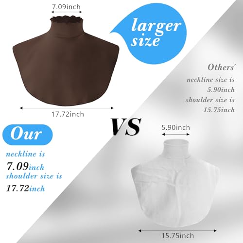 Image of Cutecrop Turtleneck Dickey Extra Large Fake Collar Detachable Dickey Collar Half Mock Turtleneck for Men Women
