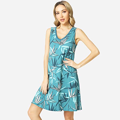 Image of GYS Cooling Bamboo Viscose Nightgowns for Women, Lightweight Sleeveless V Neck Sleep Shirt for Hot Sleepers, Soft Night dress