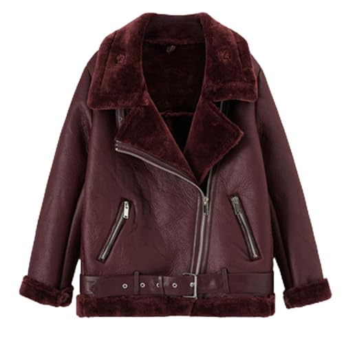 Manteau chaud similicuir femme coupe ajustée coupe-vent efficace