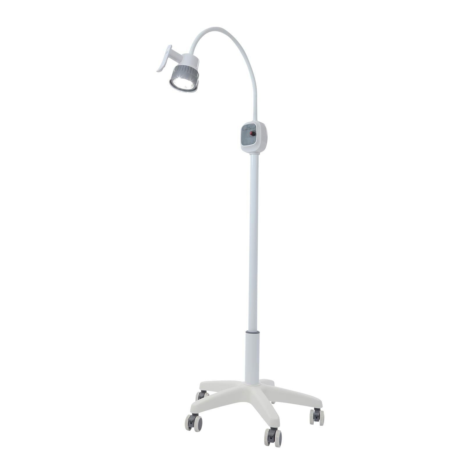 Lampe d'examen médicale LED 12 W à intensité variable 5000-6000 K avec 5 roues silencieuses et freins – 7500 Lux Luminaire d'examen pour clinique dentaire, chirurgie et vétérinaire avec 70 cm