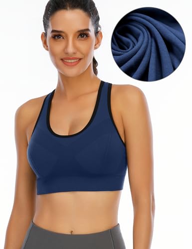 Ewedoos Women's Sports Bras Padded Sports Bra Supportive Strappy Criss Cross Yoga Bra Workout Athletic Bras 3 Pack2