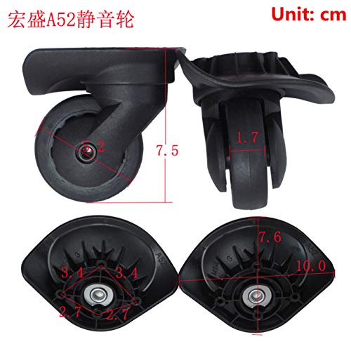 Trunk Wheels,Luggage Wheels Replacement, 360 Degree Swivel Luggage Mute Wheel Suitcase Replacement Repair Wheels Parts Spinner (A52#)2