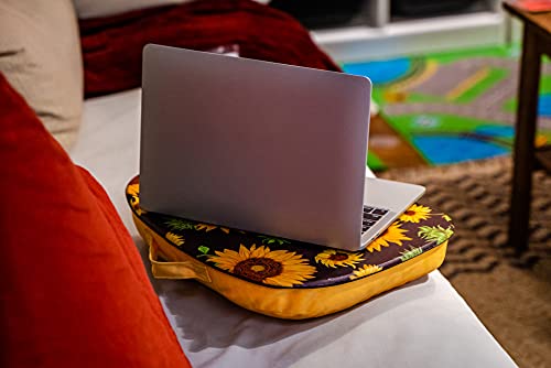 Qielizi Lap Laptop Desk - Portable Lap Desk With Pillow Cushion, Fits Up To 15.6 Inch Laptop For Home Office Students Use As Computer Laptop Stand, Book Tablet(1-Sunflower In Black) #TOP6