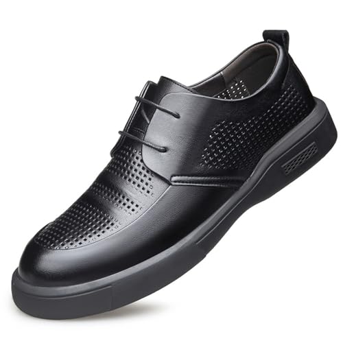 Men’s Formal Dress Shoes for Men, Breathable Hollow Round Toe Lace-up Fashion Pointed Toe Comfort Non Slip Dress Shoes Business Office Wedding
