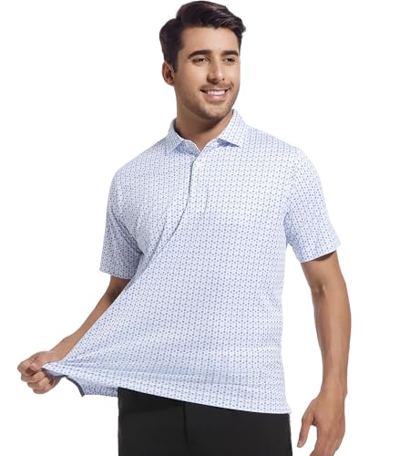 SAMERM Mens Golf Shirts Short Sleeve Dry Fit Performance Moisture Wicking Print Sport Polo Shirts for Men Casual2
