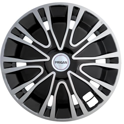 Image of PRIGAN Wheel Cover for Maruti EECO 13 Inch Silver Black Wheel Cap (Available in 13,14,15 Inch) (Set of 4 Pcs) (Press Fitting) Model- Drive Silver Black-13