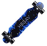 Longboard Kinder Anfänger 31.5 Zoll Vintage Retro 7-Lagigem Ahornholz Pinsel Street Fancy Retro Skateboards,Mädchen Jungen Erwachsene Profis Dance Board ABEC-9 Kugellager Penny Board, Blau