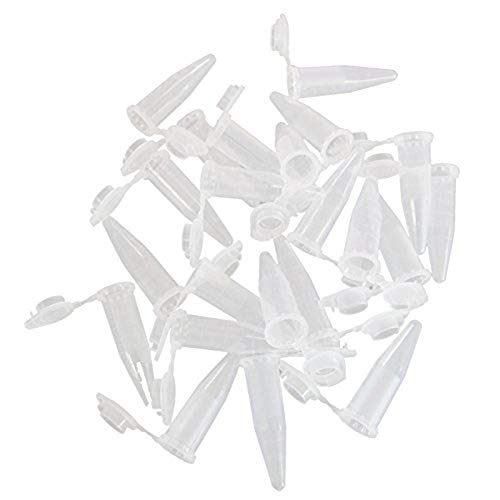 ChaRLes 100Pcs 0.5 Ml Centrífuga Prueba Tubo Vial Contenedor Plástico Transparente Con Escala De Tapón Snap
