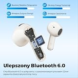 SOUNDPEATS Air6 HS Bezprzewodowe Słuchawki Douszne z Dźwiękiem Hi-Res i LDAC, Baterią 45H, Słuchawki Bluetooth 6.0, 4 Mikrofonami, IPX5 oraz Sterowaniem Dotykowym i Aplikacją Beżowy