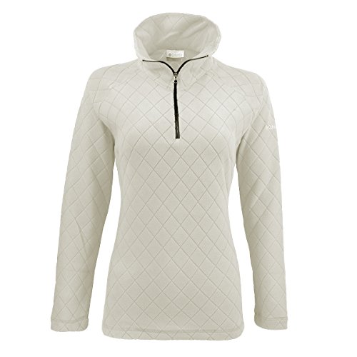 Columbia Women's Glacial Fleece III Print 1/2 Zip, Chalk Diamond Quilt, Small