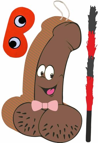 HANDGO Piñata erótica adulto grande para despedida de soltero/soltera hecha a mano (Moreno, Grande 70x40x10 Centímetros)