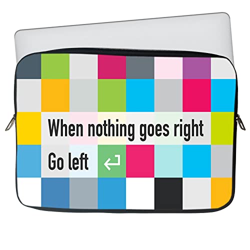 Image of TheSkinMantra Chain Laptop Sleeve Bag Compatible with Laptop /Macbooks /Chrombook /Notebook /Zbook (15.6 Inch (Chain), When Nothing Goes Right Go Left)