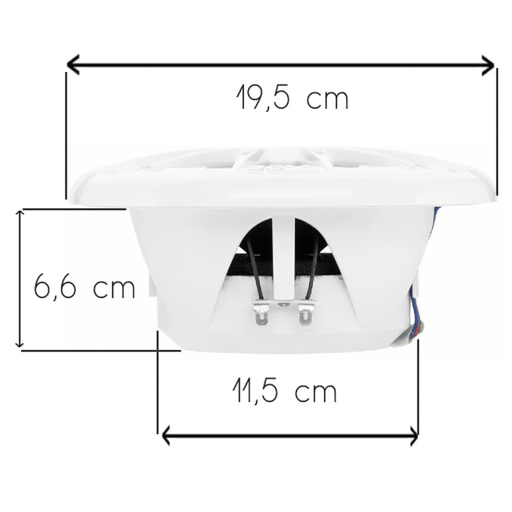 KIT SET PER BOSS AUDIO SYSTEMS MRGB65 2 altoparlanti marini full range a 2 vie da 6,5" 16,5 cm 165 mm, 100 watt rms 200 watt max, 4 ohm, impermeabili, con led rgb, a coppia + telecomando